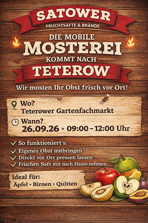 Mobile Mosterei in Teterow Mobile Mosterei in Teterow